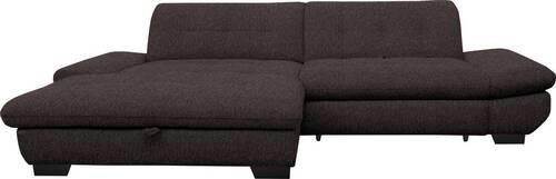 ECKSOFA in Mikrofaser Braun  - Schwarz/Braun, Design, Textil/Metall (198/290cm) - Xora
