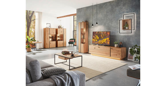 SIDEBOARD 201,9/79,9/41,1 cm - Eichefarben, MODERN, Glas/Holz (201,9/79,9/41,1cm) - Valnatura