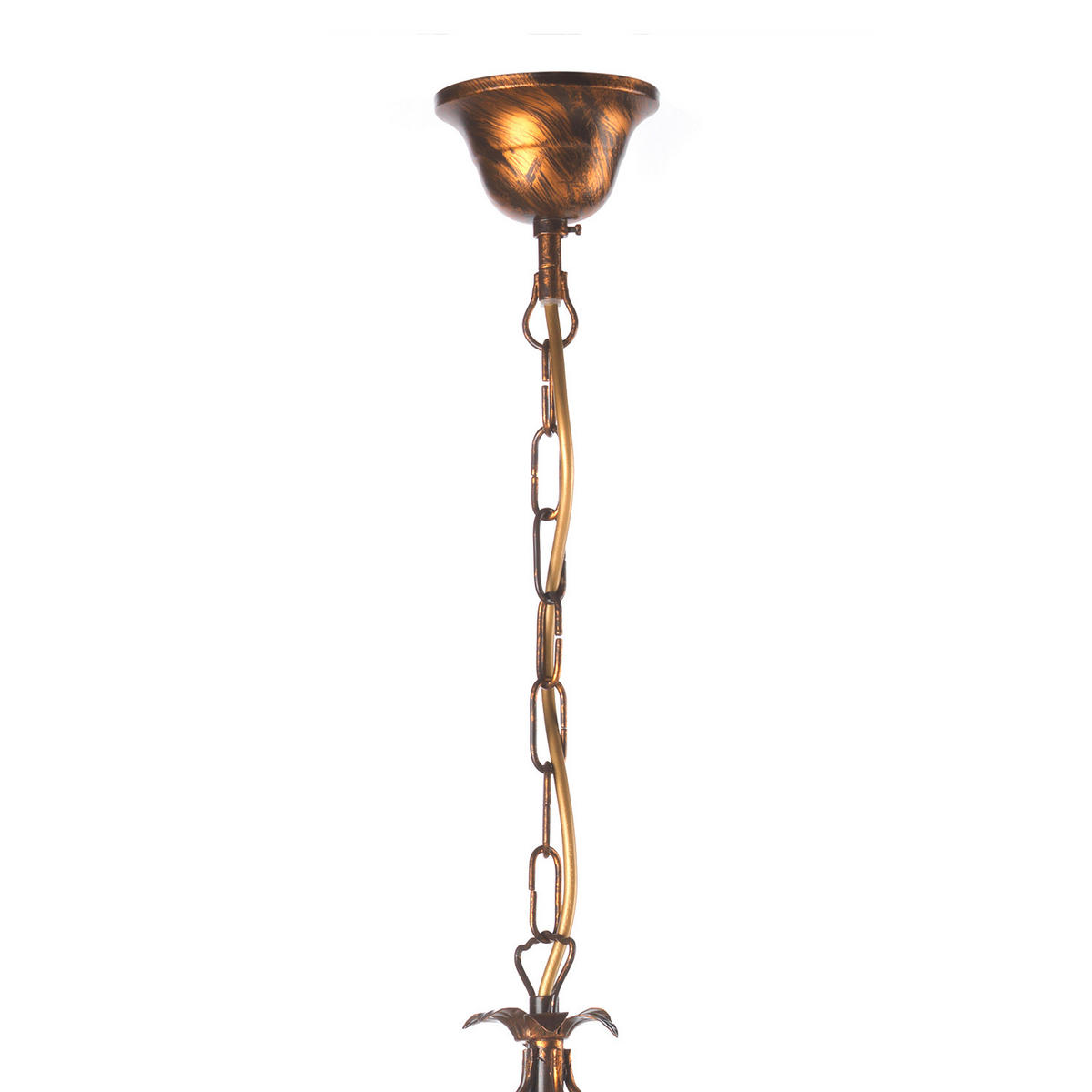 KRISTALL-HÄNGELEUCHTE 60/105 cm   - Bronzefarben, KONVENTIONELL, Glas/Metall (60/105cm)