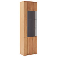 VITRINE Wildeiche  60/209/37 cm  - Wildeiche/Anthrazit, Natur, Glas/Holz (60/209/37cm) - Linea Natura