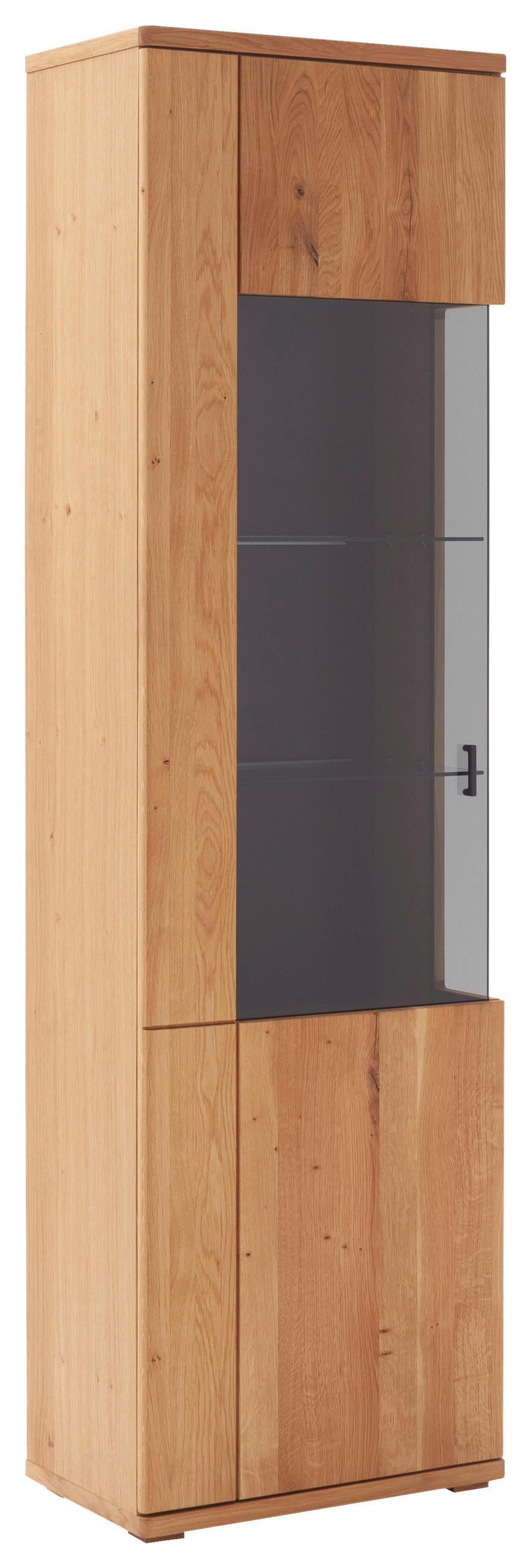VITRINE Wildeiche  60/209/37 cm  - Wildeiche/Anthrazit, Natur, Glas/Holz (60/209/37cm) - Linea Natura