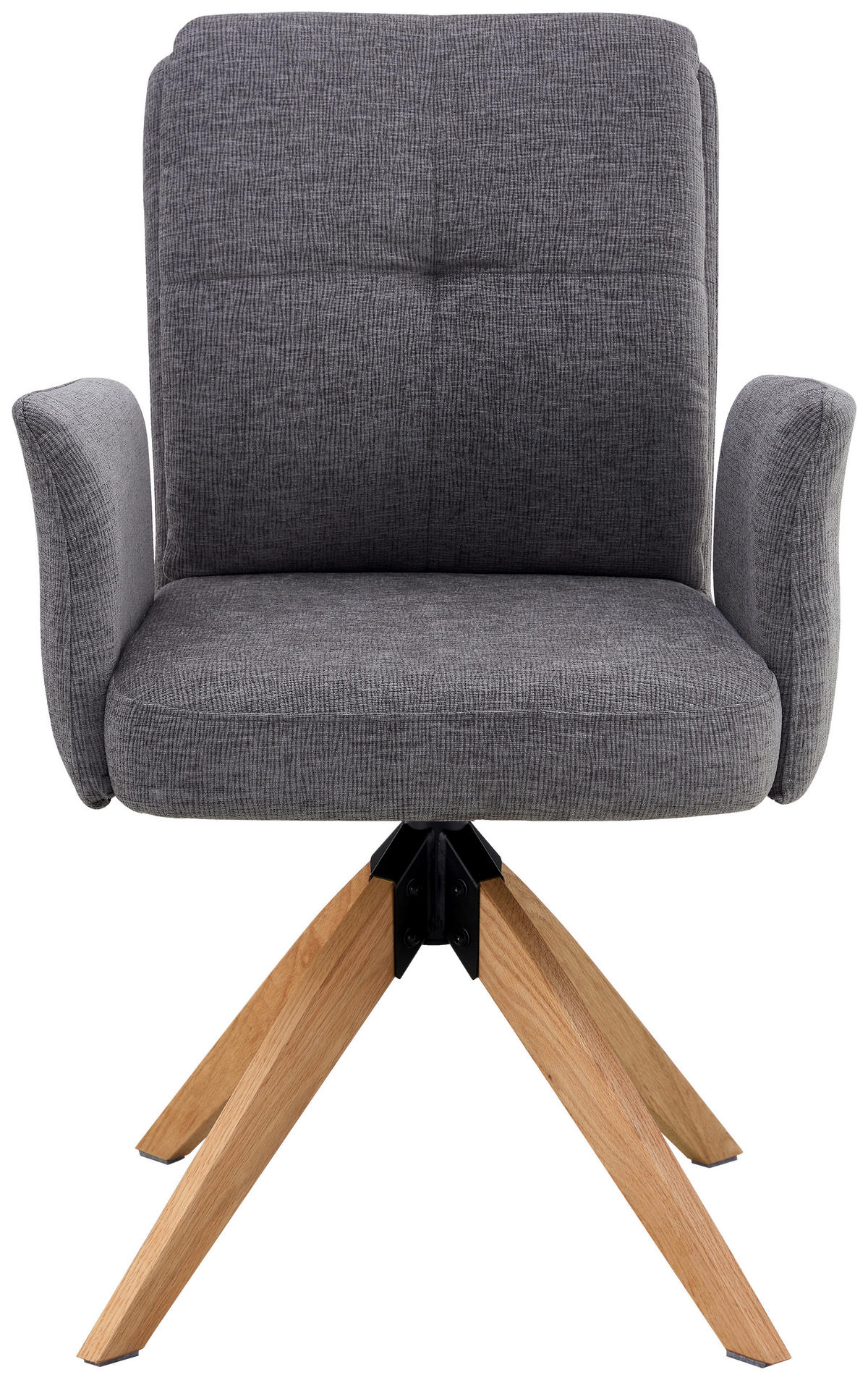 ARMLEHNSTUHL in Holz, Metall, Textil Grau  - Naturfarben/Grau, KONVENTIONELL, Holz/Textil (60/94/66cm) - Livetastic