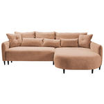 ECKSOFA in Chenille Dunkelorange  285/200 cm  - Dunkelorange/Schwarz, MODERN, Textil/Metall (285/200cm) - Carryhome
