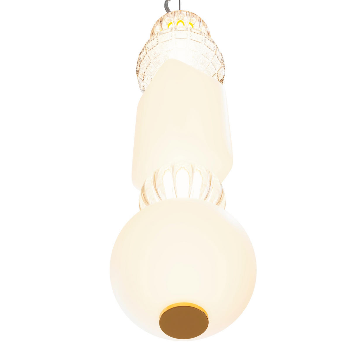 PENDELLAMPA Pendant 14.7/65,3 cm  - guldfärgad/transparent, Trend, metall/glas (14.7/65,3cm) - MAYTONI
