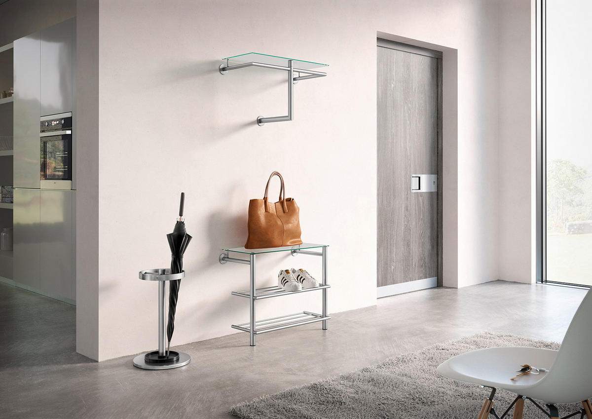 WANDGARDEROBE  in Edelstahlfarben  - Edelstahlfarben, Design, Metall (67/36/30cm) - Zack