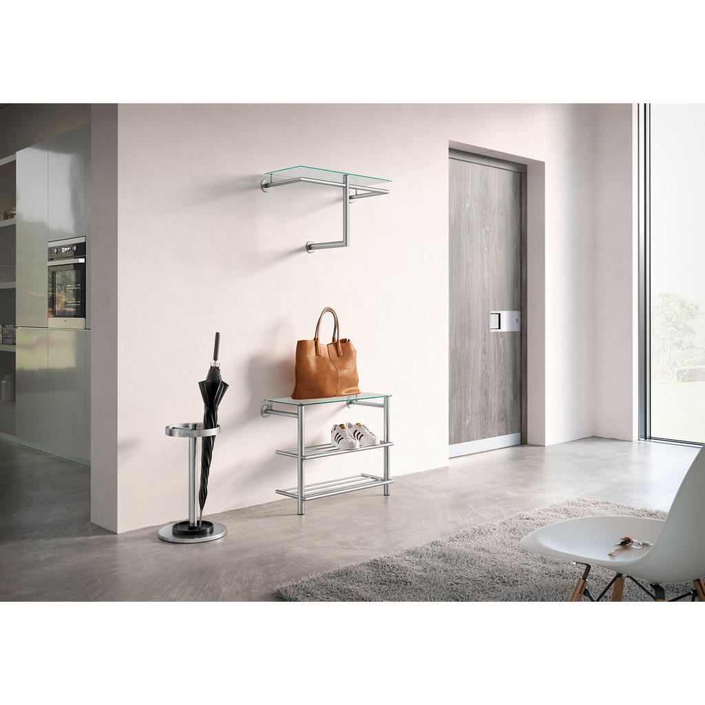 Thumbnail - Zack Wandgarderobe, Edelstahl, Metall, 67x36x30 cm, Kleiderstange, Garderobe, Garderobenleisten & Garderobenhaken