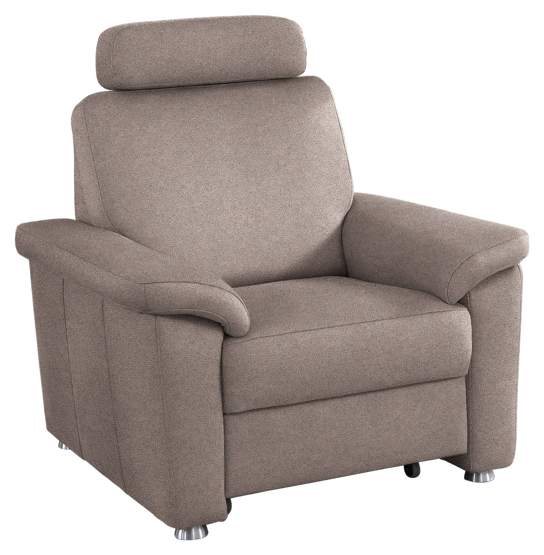 FERNSEHSESSEL in Webstoff Graubraun  - Graubraun/Silberfarben, Konventionell, Textil/Metall (102/91/91-159cm) - Beldomo System