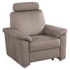 FERNSEHSESSEL in Webstoff Graubraun  - Graubraun/Silberfarben, Konventionell, Textil/Metall (102/91/91-159cm) - Beldomo System