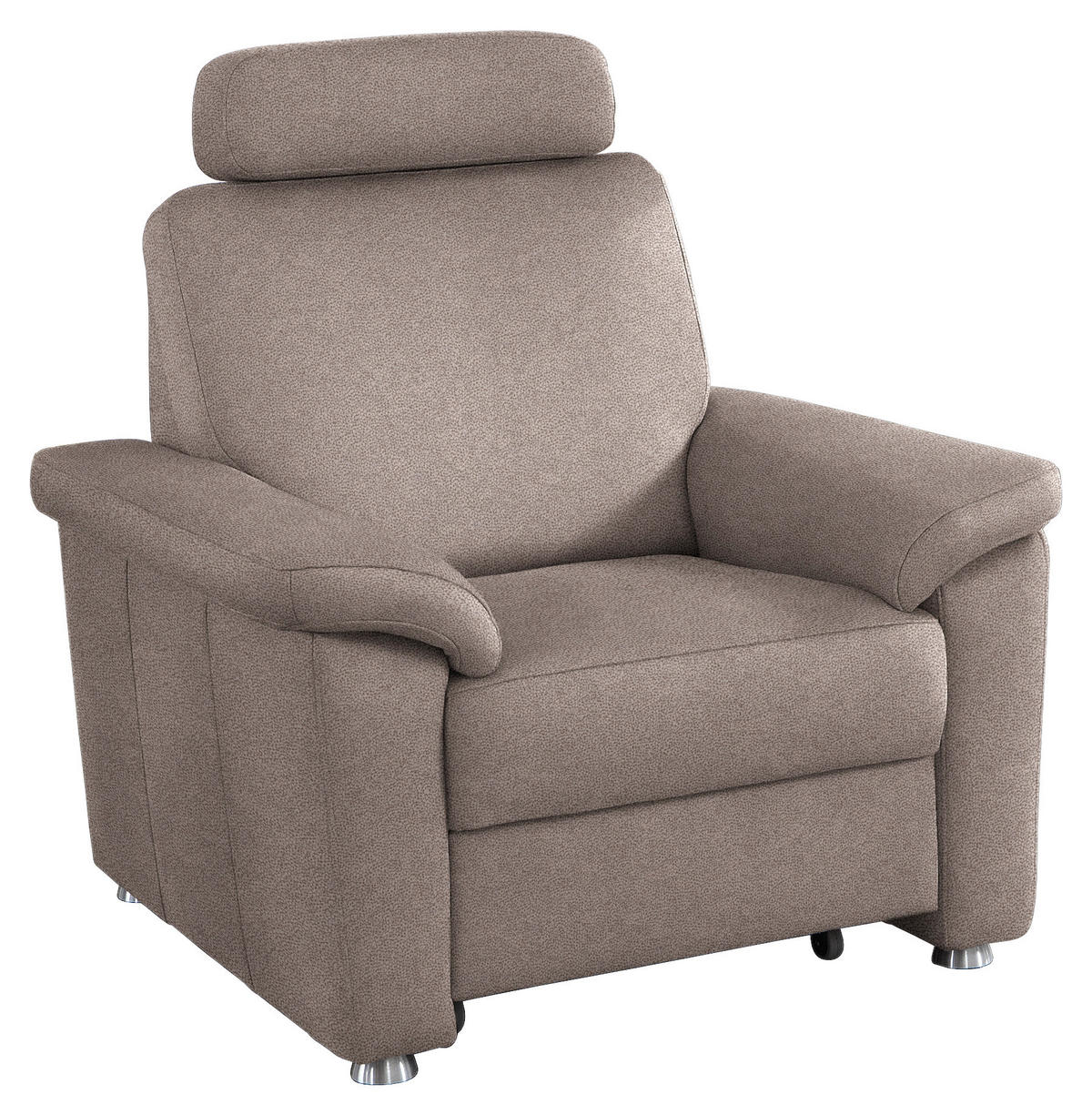 FERNSEHSESSEL in Webstoff Graubraun  - Graubraun/Silberfarben, KONVENTIONELL, Textil/Metall (102/91/91-159cm) - Beldomo System