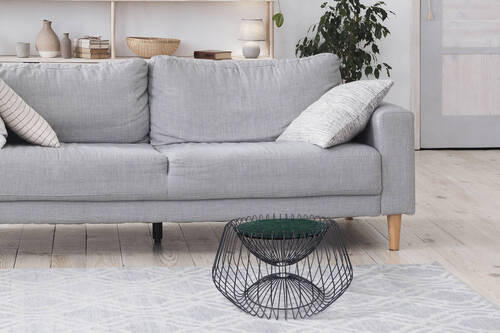 SIDOBORD i metall, sten 60/60/35 cm  - grön/svart, Lifestyle, metall/sten (60/60/35cm) - Kayoom