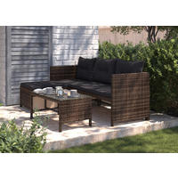 TERASOVÁ SEDACIA SÚPRAVA kov, plast, sklo - tmavohnedá/tmavosivá, Modern, kov/plast (120/179cm) - Ambia Garden