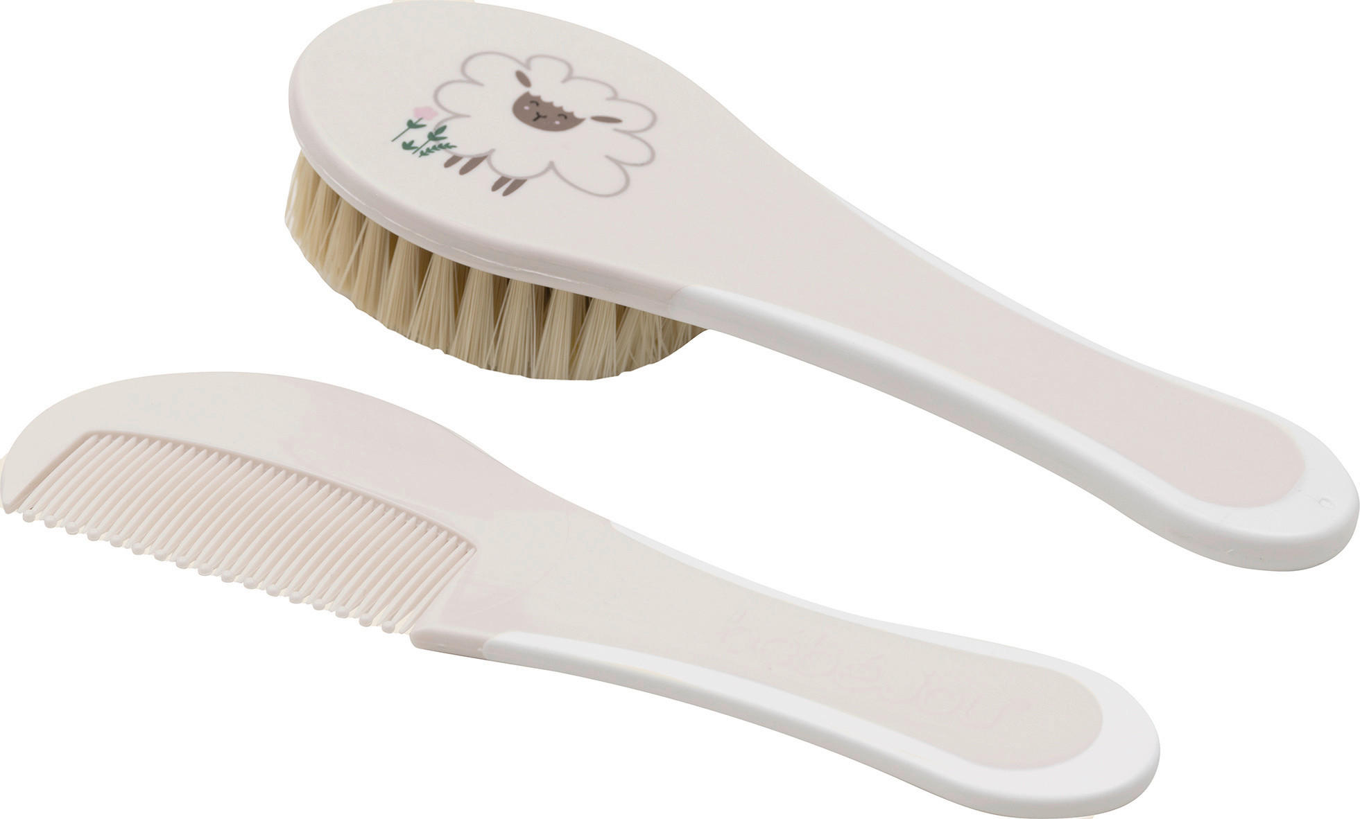 BABYKAMM UND BÜRSTE  Tiny Sheep  - Weiß, Basics, Kunststoff (16,4/5,6/2cm) - Bebe Jou