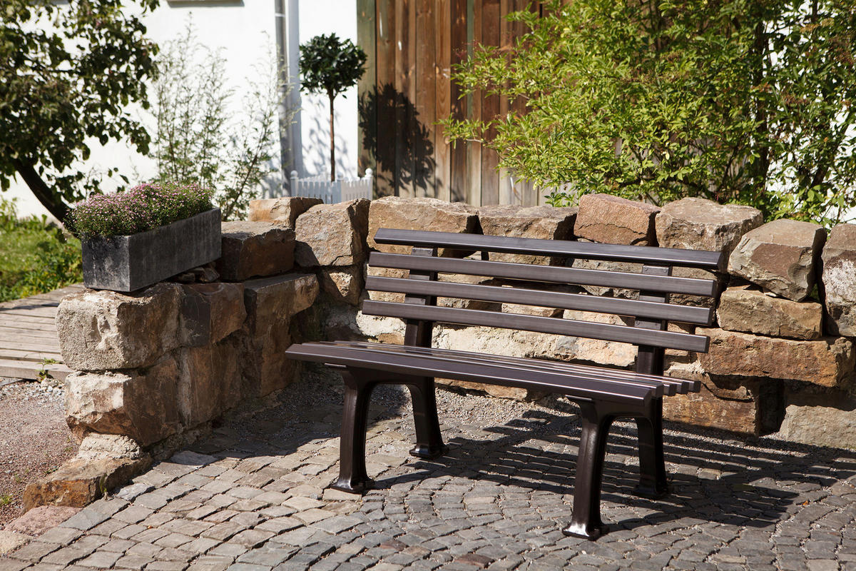 GARTENBANK 120/74/54 cm   - Braun, Basics, Kunststoff (120/74/54cm) - Modante