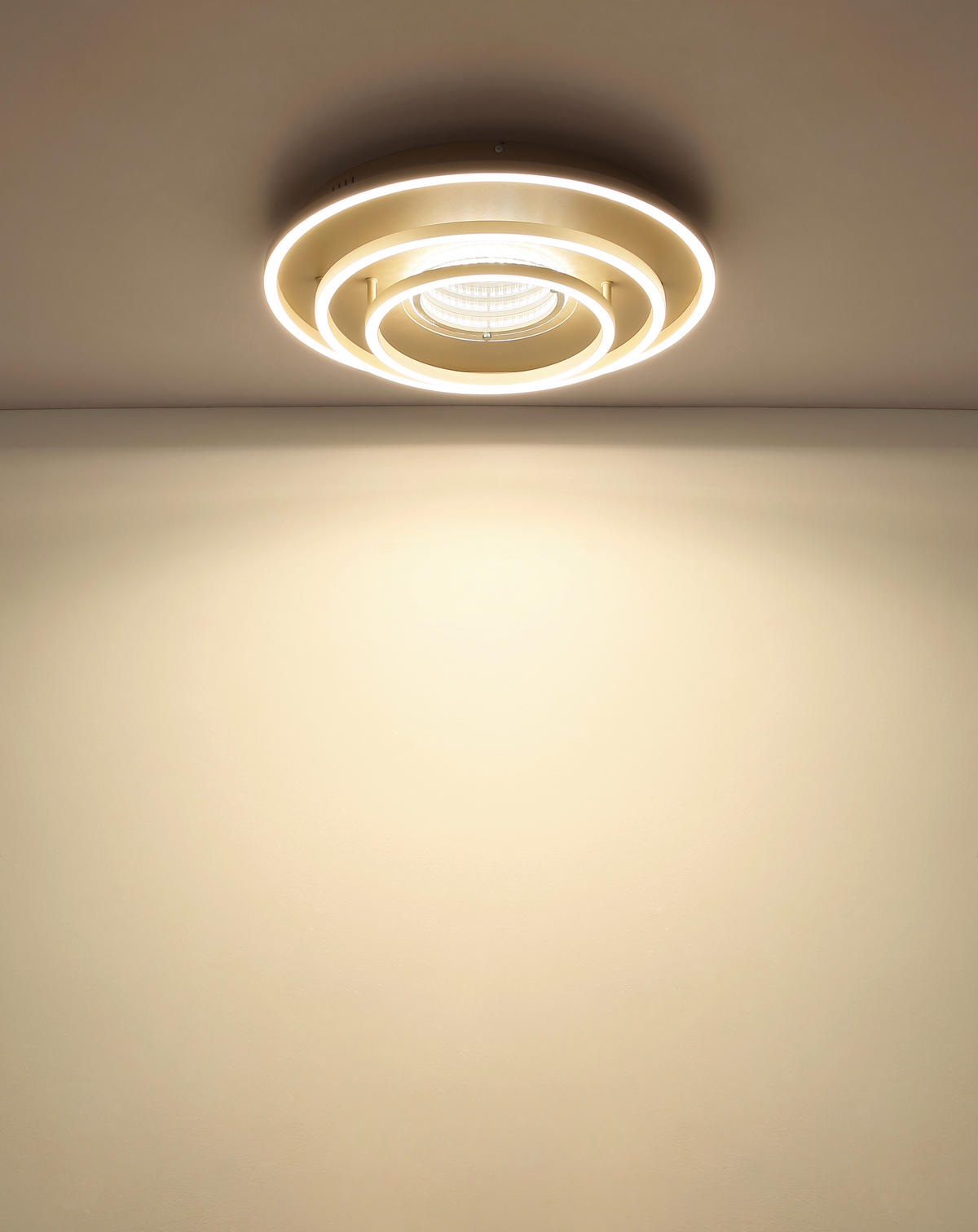 LED-DECKENLEUCHTE 51,1/10,8 cm   - Sandfarben/Weiß, Design, Kunststoff/Metall (51,1/10,8cm) - Globo