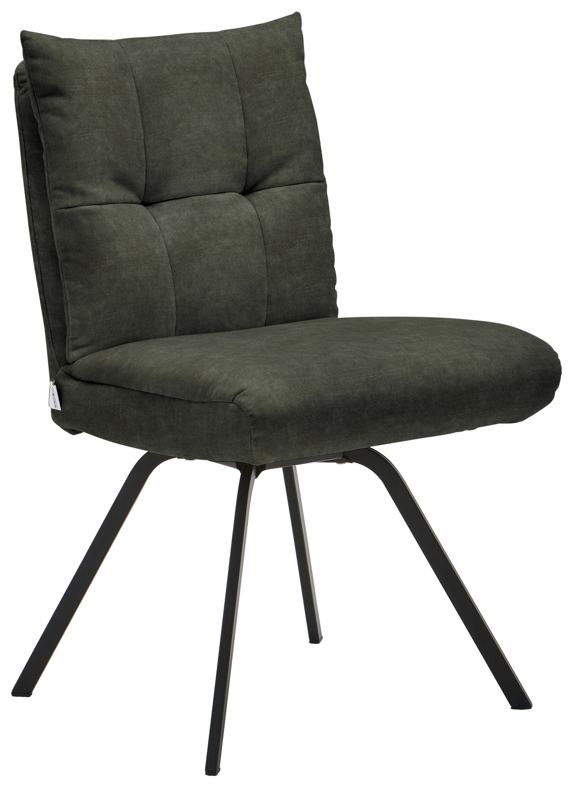 STUHL Velours  - Waldgrün/Schwarz, Design, Textil/Metall (50/84/68cm) - Welnova