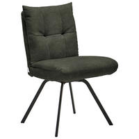 STUHL Velours  - Waldgrün/Schwarz, Design, Textil/Metall (50/84/68cm) - Welnova