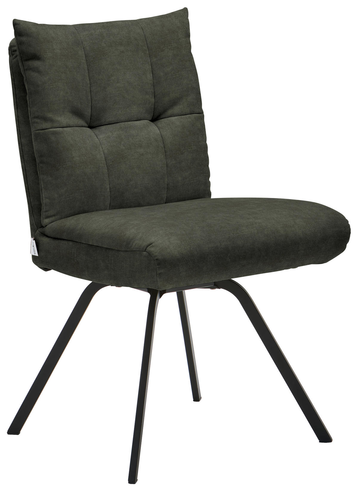 STUHL Velours  - Waldgrün/Schwarz, Design, Textil/Metall (50/84/68cm) - Welnova