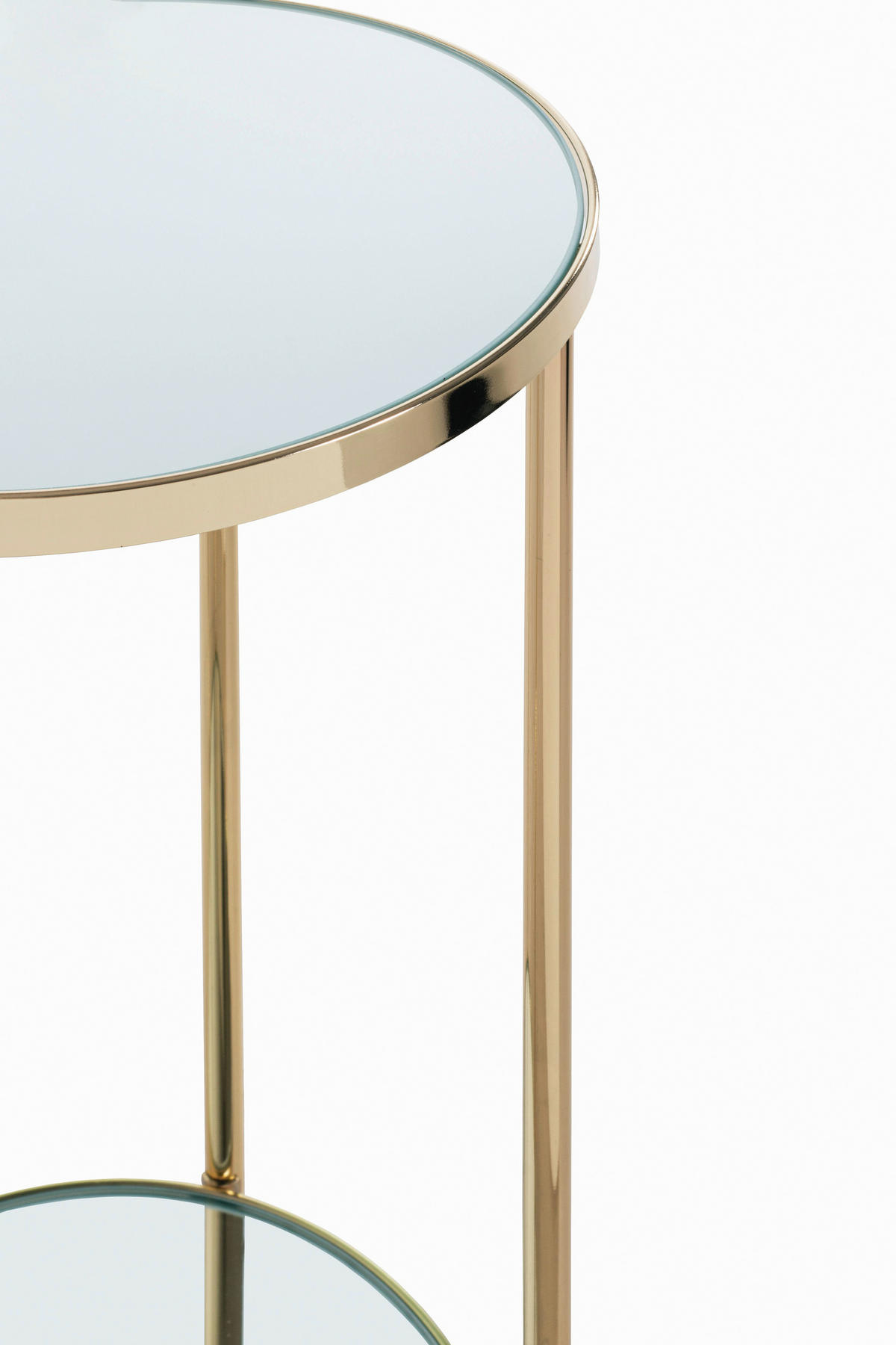 BEISTELLTISCH in Metall, Glas 28/28/66 cm  - Messingfarben, Trend, Glas/Metall (28/28/66cm)