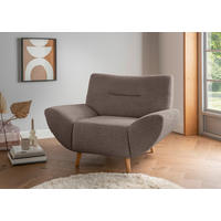 SESSEL in Bouclé Taupe  - Taupe/Wildeiche, Konventionell, Holz/Textil (111/81/90cm) - MID.YOU