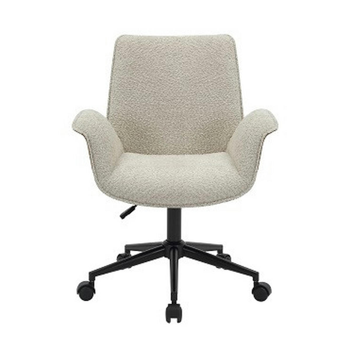 DREHSTUHL Lederlook, Bouclé Braun, Beige  - Beige/Schwarz, Design, Kunststoff/Textil (66/82-92/62cm) - Venda