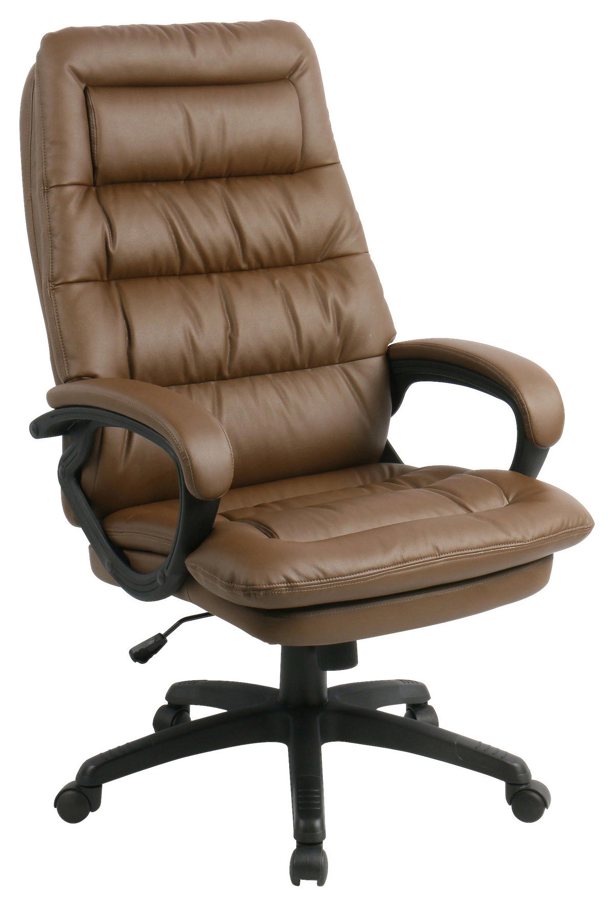 KANCELÁŘSKÉ KŘESLO, vzhled kůže, hnědá, černá - černá/hnědá, Moderní, textil/plast (67/113-122.5/78cm) - MID.YOU