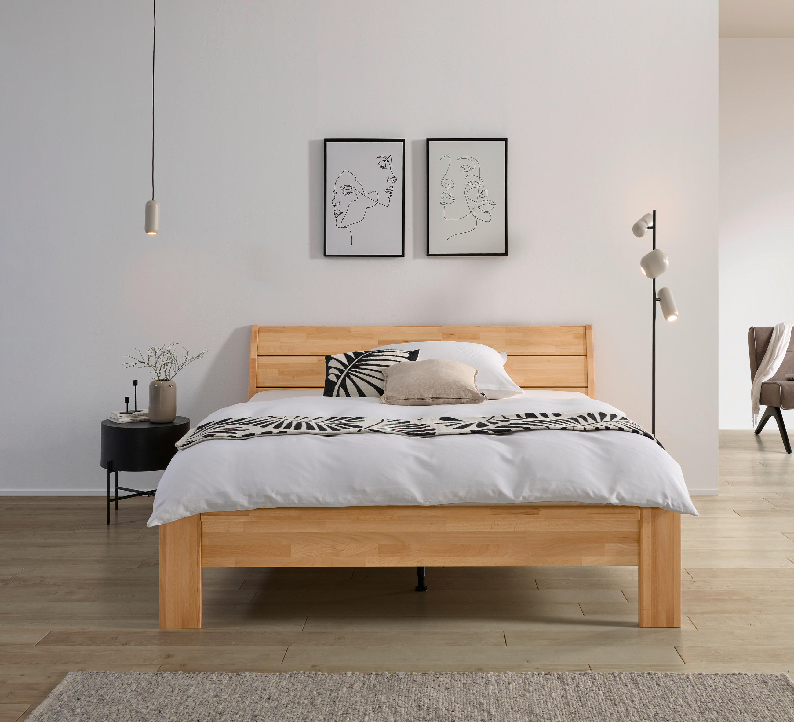 ÁGY 180/200 cm  geszt bükk  - geszt bükk, Modern, fa (180/200cm) - MID.YOU