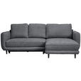 ECKSOFA in Struktur Grau - Schwarz/Grau, KONVENTIONELL, Holz/Textil (247/170cm) - Carryhome