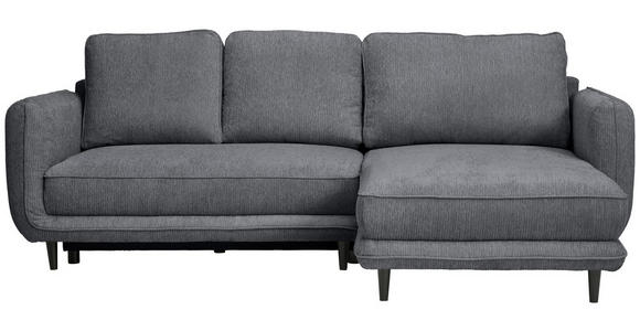 ECKSOFA in Struktur Grau - Schwarz/Grau, KONVENTIONELL, Holz/Textil (247/170cm) - Carryhome