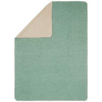 PLÉD 150/200 cm  - homokszínű/zöld, Basics, textil (150/200cm) - Novel