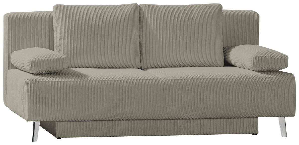 SCHLAFSOFA Cord Taupe  - Taupe, Modern, Textil/Metall (193/85/88cm) - Novel