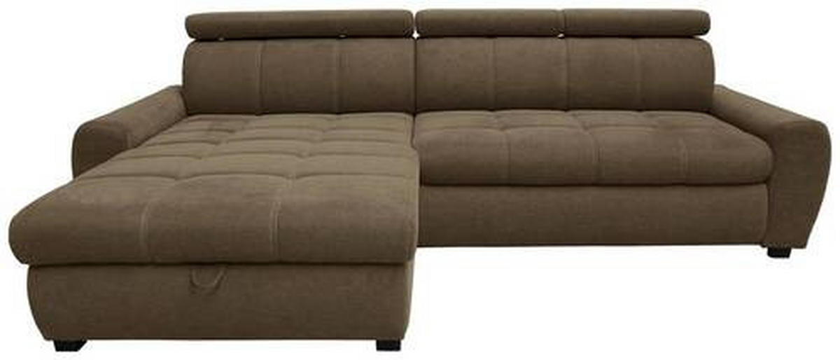 ECKSOFA inkl.Funktionen Hellbraun Webstoff  - Hellbraun/Schwarz, Design, Kunststoff/Textil (276/173cm) - Stylife