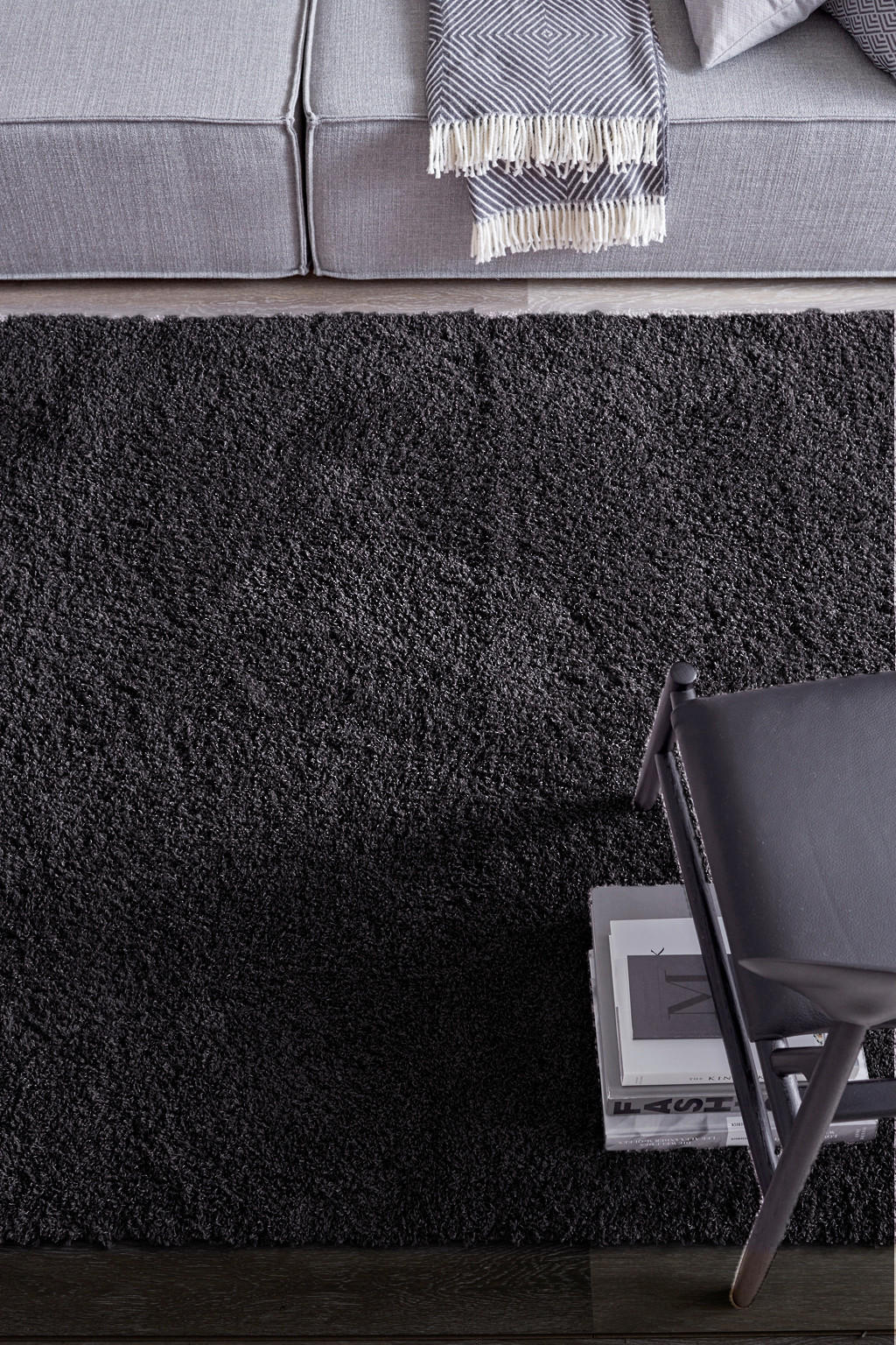 Thumbnail - Schöner Wohnen Hochflorteppich Savage, Anthrazit, Textil, rechteckig, 200x290 cm, für Fußbodenheizung geeignet, antistat...