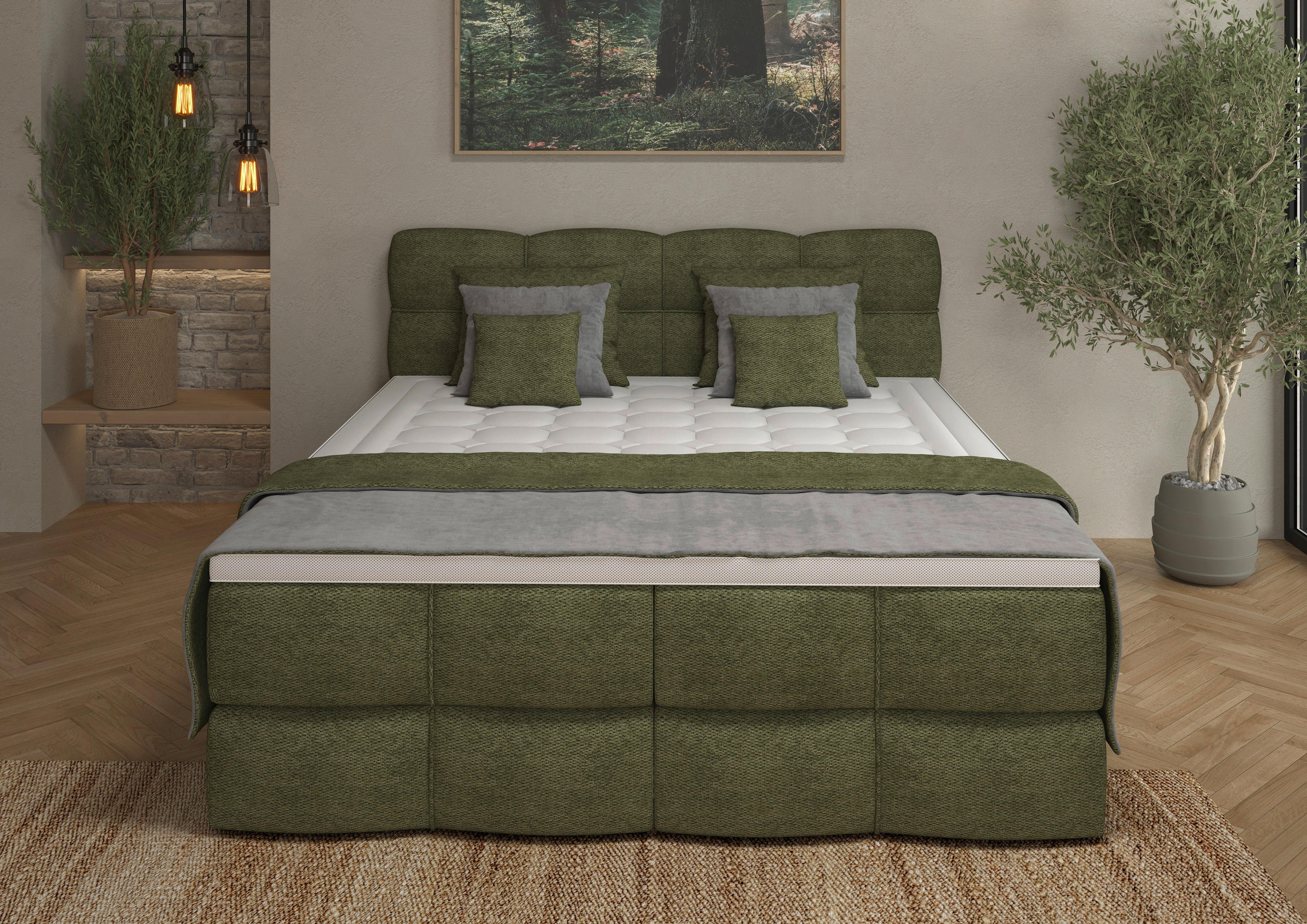 Chameo Boxspringbett Grün 180x200 cm
