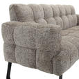 SITZBANK in Textil Graubraun  - Graubraun/Schwarz, Design, Textil/Metall (200/91/78cm) - Novel