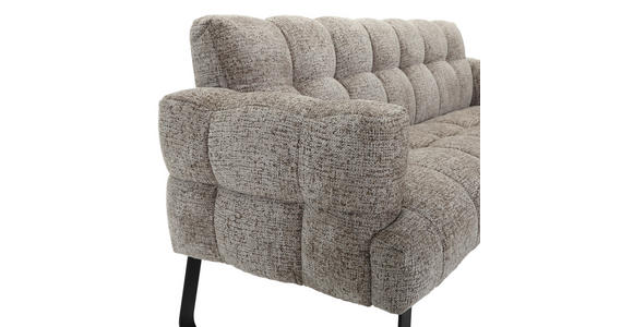SITZBANK in Textil Graubraun  - Graubraun/Schwarz, Design, Textil/Metall (200/91/78cm) - Novel