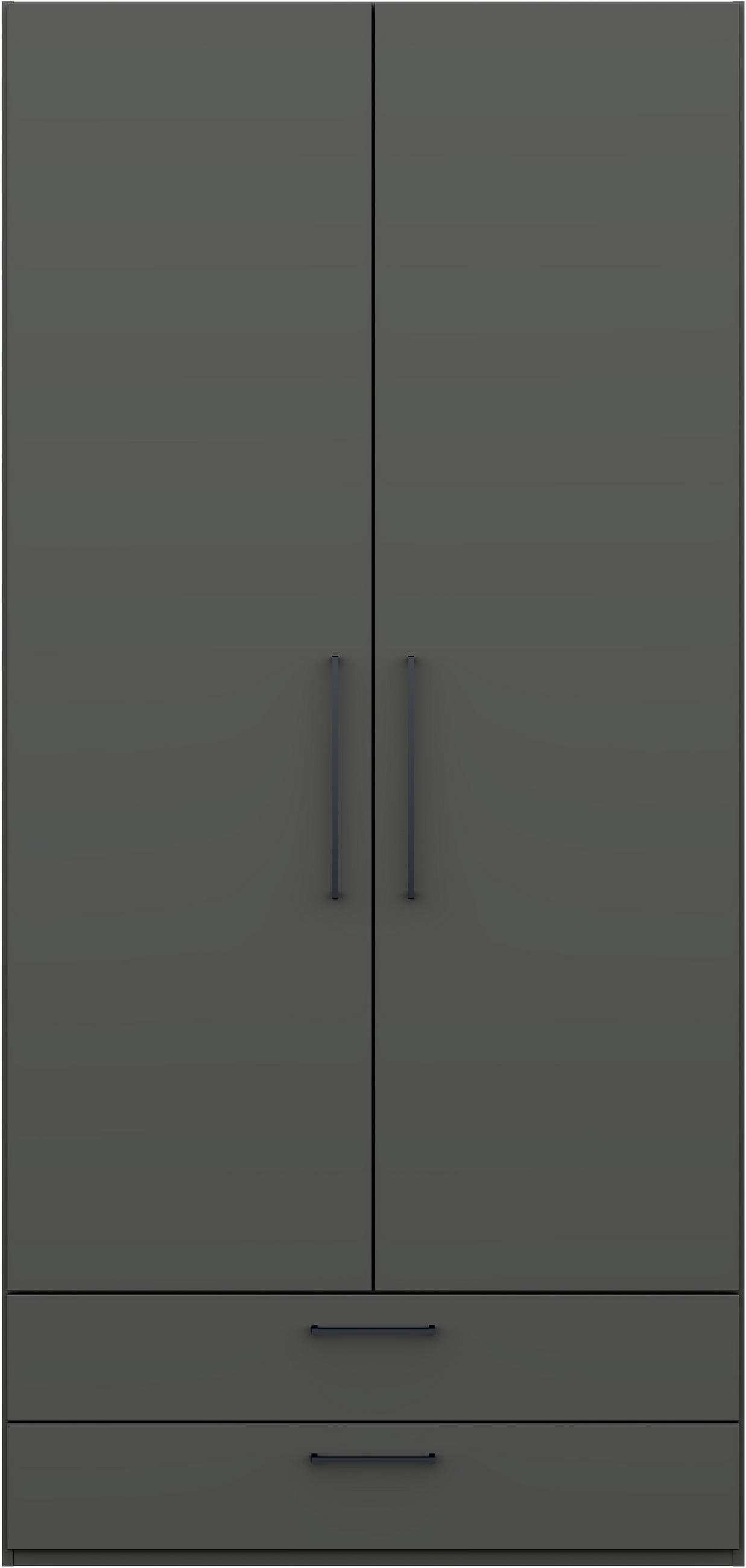 KLEIDERSCHRANK 2-türig Graphitfarben  - Anthrazit/Graphitfarben, Design, Holzwerkstoff/Metall (101,3/213,6/59,3cm) - Cantus