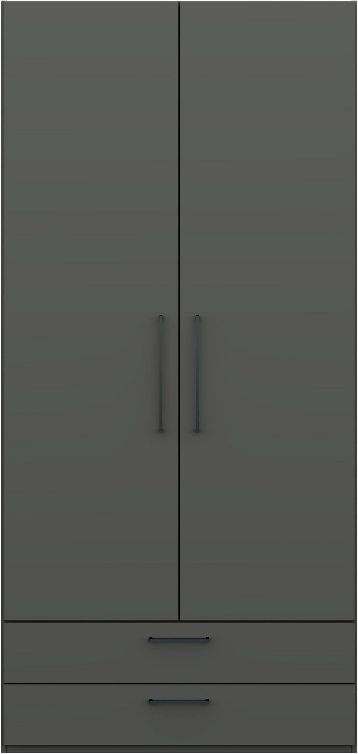 KLEIDERSCHRANK in Graphitfarben  - Anthrazit/Graphitfarben, Design, Holzwerkstoff/Metall (101,3/213,6/59,3cm) - Cantus