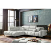 ECKSOFA in Samt, Webstoff Creme  - Creme/Schwarz, Design, Textil/Metall (216/300cm) - Welnova
