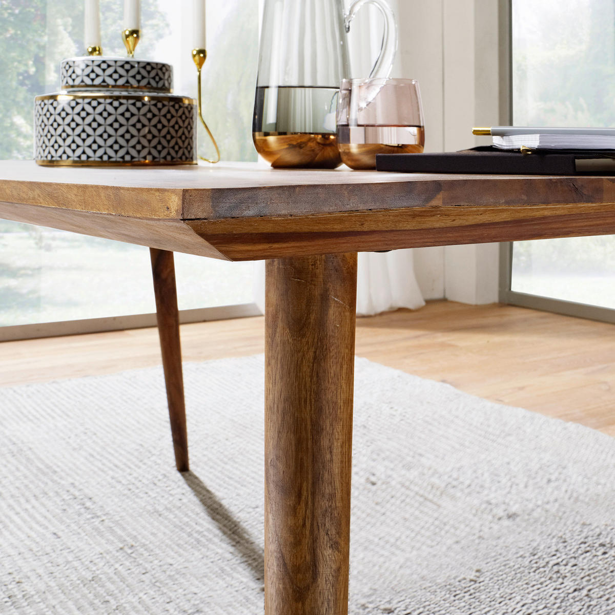 JÍDELNÍ STŮL, sheesham, barvy sheesham, 120/76/60 cm - barvy sheesham, Design, dřevo (120/76/60cm) - MID.YOU