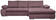 ECKSOFA Rosa Flachgewebe  - Chromfarben/Rosa, Design, Kunststoff/Textil (294/173cm) - Carryhome
