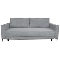 SCHLAFSOFA  mit Liegefunktion, Rücken echt, haustierfreundlicher Bezug Cord Grau  - Schwarz/Grau, KONVENTIONELL, Textil/Metall (222/93/98cm) - Carryhome
