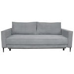 SCHLAFSOFA  mit Liegefunktion, Rücken echt, haustierfreundlicher Bezug Cord Grau  - Schwarz/Grau, KONVENTIONELL, Textil/Metall (222/93/98cm) - Carryhome