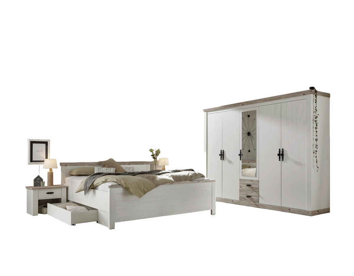 SCHLAFZIMMER Pinienfarben, Hellbraun  - Hellbraun/Pinienfarben, Design, Holzwerkstoff - MID.YOU