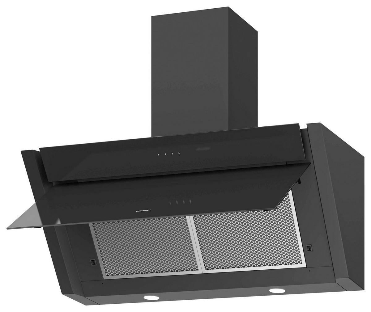 DUNSTABZUGSHAUBE MEBA90S2  - Schwarz, Basics, Glas/Metall (89,6/77,8-116,3/39,0cm) - Oranier