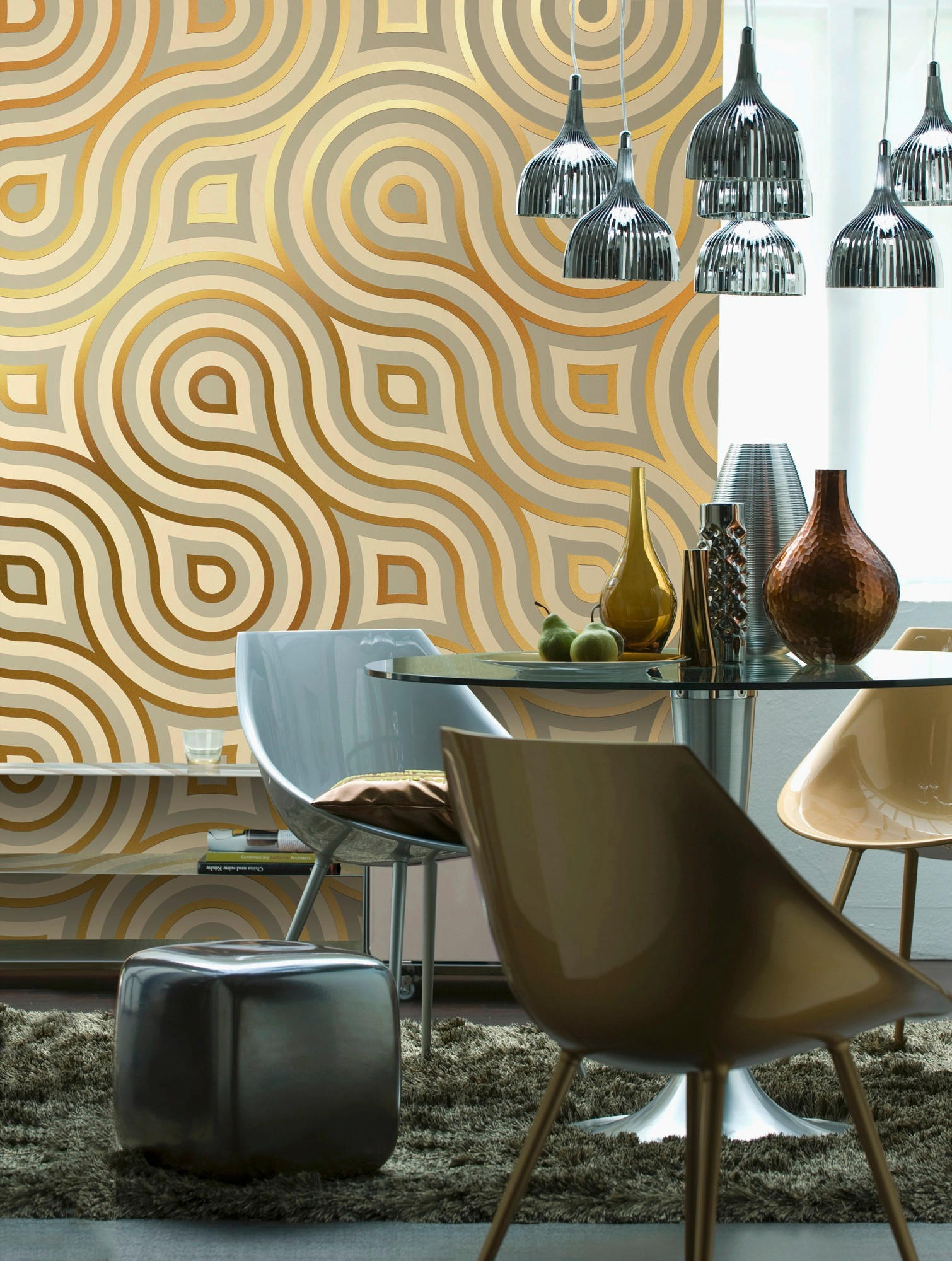 FOTOTAPETA velikost: 368/254 cm - šedá/barvy zlata, Konvenční, papír (368/254cm)