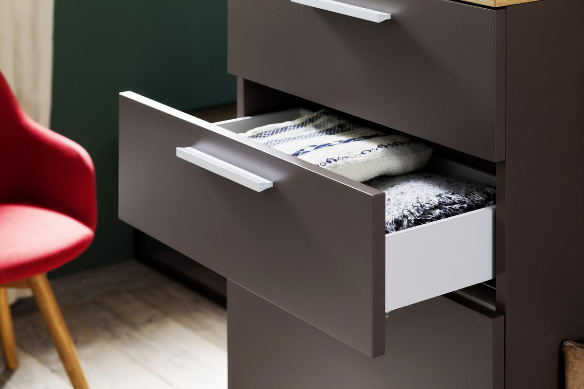 GARDEROBE 7-teilig  in 181/201/35 cm  - Eichefarben/Braun, Design, Glas/Holz (181/201/35cm) - Moderano