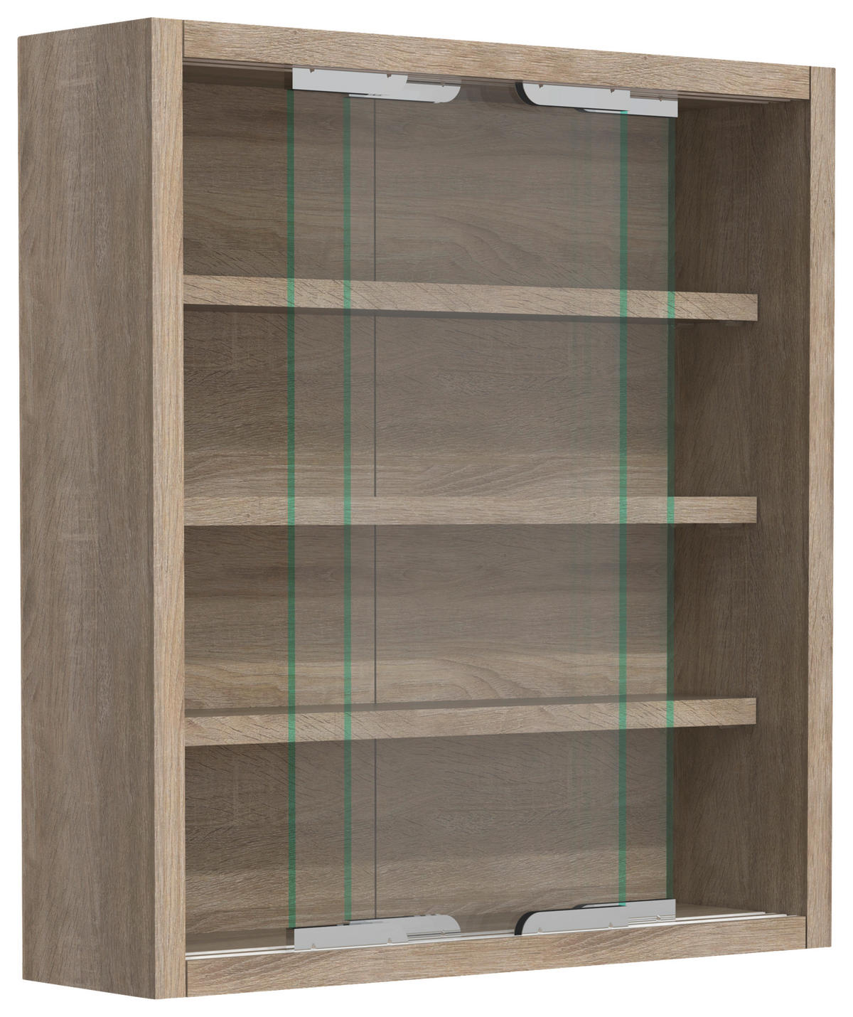 HÄNGEVITRINE  in Sonoma Eiche  - Silberfarben/Sonoma Eiche, MODERN, Glas/Holzwerkstoff (37/40/10cm) - MID.YOU