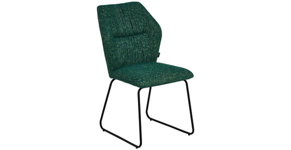 STUHL - Türkis/Schwarz, Design, Textil/Metall (49/89,5/65cm) - Novel