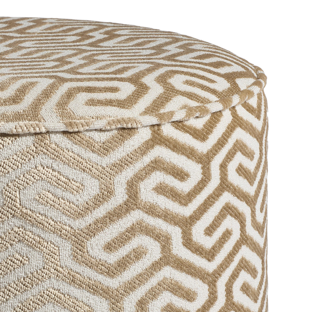 HOCKER in Metall, Textil, Holzwerkstoff Beige  - Beige/Weiß, Design, Holzwerkstoff/Textil (40/42/40cm) - MID.YOU