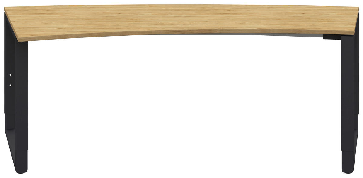 SCHREIBTISCH 200/80-100/68-82 cm  in Anthrazit, Hickory  - Anthrazit/Hickory, Design, Holzwerkstoff/Metall (200/80-100/68-82cm) - Moderano
